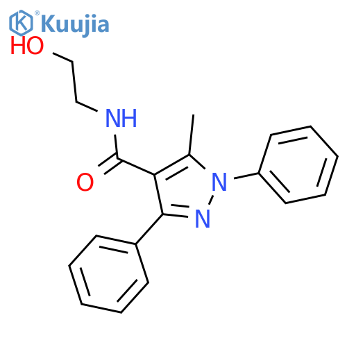 1H-Pyrazole-4-carboxamide,N-(2-hydroxyethyl)-5-methyl-1,3-diphenyl- structure