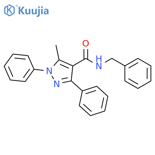 1H-Pyrazole-4-carboxamide,5-methyl-1,3-diphenyl-N-(phenylmethyl)- structure