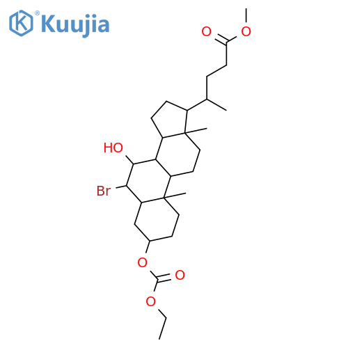 (3a,5b,6a,7a)-6-Bromo-3-(ethoxycarbonyl)oxy-7-hydroxycholan-24-oic Acid Methyl Ester structure