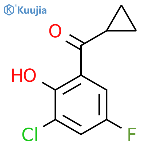 2-Chloro-6-cyclopropanecarbonyl-4-fluorophenol structure