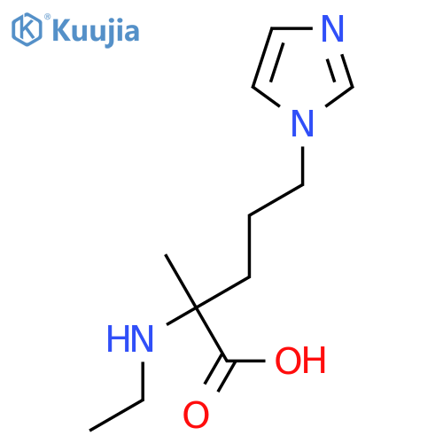 2-(ethylamino)-5-(1H-imidazol-1-yl)-2-methylpentanoic acid structure