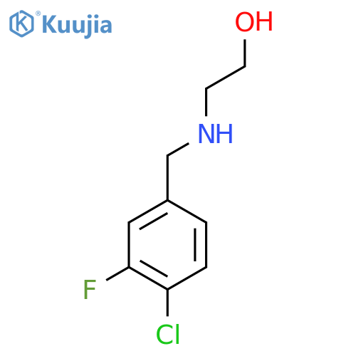 2-{(4-chloro-3-fluorophenyl)methylamino}ethan-1-ol structure