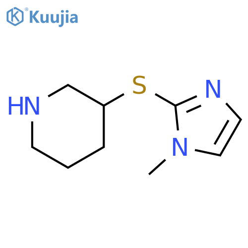 3-[(1-methyl-1H-imidazol-2-yl)sulfanyl]piperidine structure