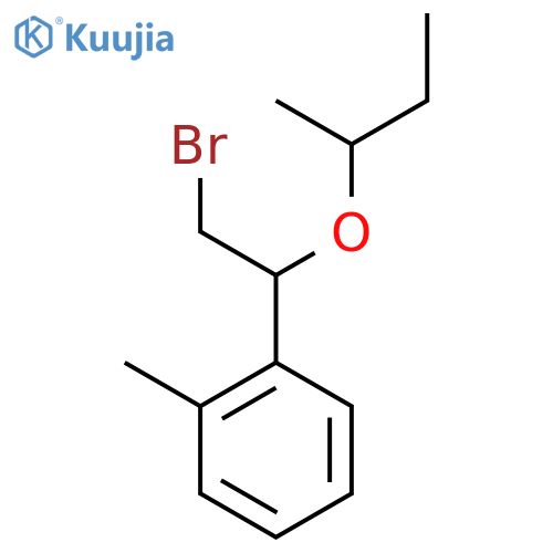 1-2-bromo-1-(butan-2-yloxy)ethyl-2-methylbenzene structure