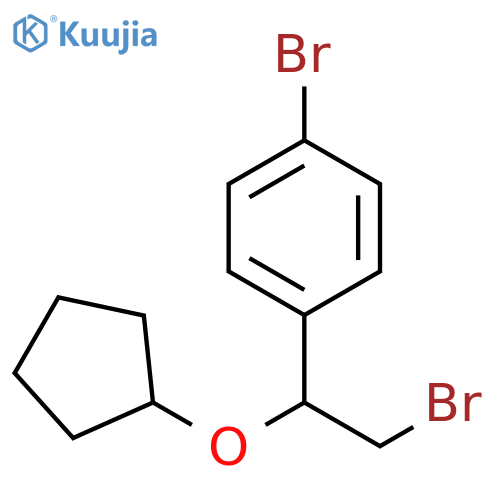 1-bromo-4-2-bromo-1-(cyclopentyloxy)ethylbenzene structure