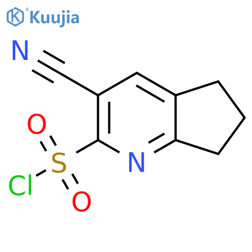 3-CYANO-5H,6H,7H-CYCLOPENTABPYRIDINE-2-SULFONYL CHLORIDE structure