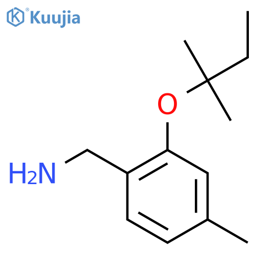{4-methyl-2-(2-methylbutan-2-yl)oxyphenyl}methanamine structure