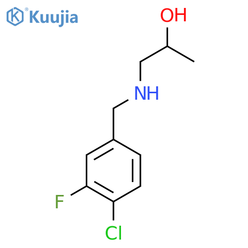1-{(4-chloro-3-fluorophenyl)methylamino}propan-2-ol structure