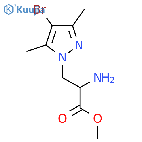 methyl 2-amino-3-(4-bromo-3,5-dimethyl-1H-pyrazol-1-yl)propanoate structure