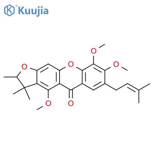 5H-Furo[3,2-b]xanthen-5-one,2,3-dihydro-4,8,9-trimethoxy-2,3,3-trimethyl-7-(3-methyl-2-buten-1-yl)- structure