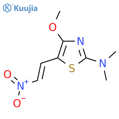 4-methoxy-N,N-dimethyl-5-(2-nitroethenyl)-1,3-thiazol-2-amine structure