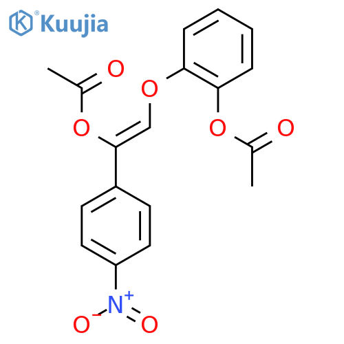 (Z)-2-[2-(acetyloxy)phenoxy]-1-(4-nitrophenyl)ethenyl acetate structure