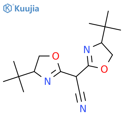 2,2-Bis((S)-4-(tert-butyl)-4,5-dihydrooxazol-2-yl)acetonitrile structure