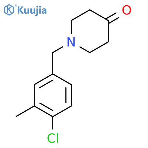 1-[(4-Chloro-3-methylphenyl)methyl]piperidin-4-one structure