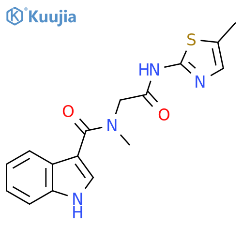 2-1-(1H-indol-3-yl)-N-methylformamido-N-(5-methyl-1,3-thiazol-2-yl)acetamide structure