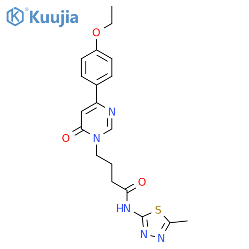 4-4-(4-ethoxyphenyl)-6-oxo-1,6-dihydropyrimidin-1-yl-N-(5-methyl-1,3,4-thiadiazol-2-yl)butanamide structure