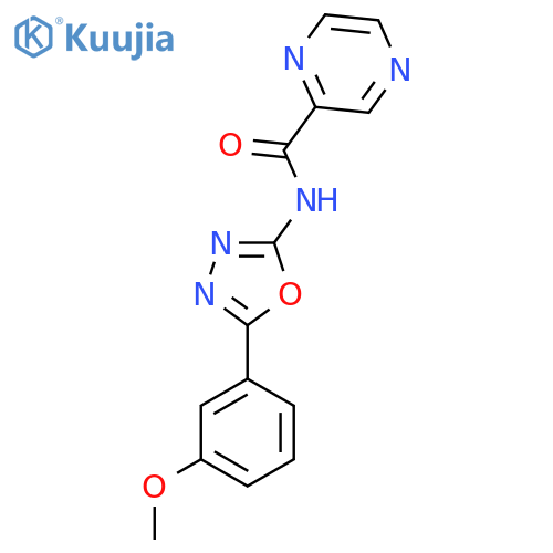 N-5-(3-methoxyphenyl)-1,3,4-oxadiazol-2-ylpyrazine-2-carboxamide structure