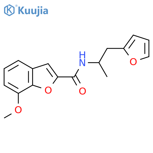 N-1-(furan-2-yl)propan-2-yl-7-methoxy-1-benzofuran-2-carboxamide structure