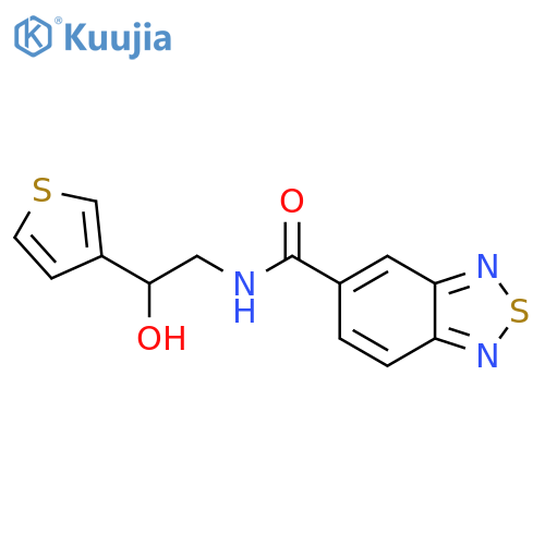 N-2-hydroxy-2-(thiophen-3-yl)ethyl-2,1,3-benzothiadiazole-5-carboxamide structure