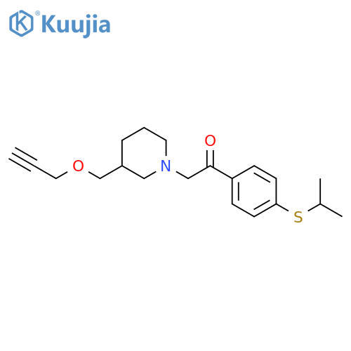 1-{3-(prop-2-yn-1-yloxy)methylpiperidin-1-yl}-2-4-(propan-2-ylsulfanyl)phenylethan-1-one structure