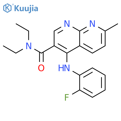 N,N-Diethyl-4-[(2-fluorophenyl)amino]-7-methyl-1,8-naphthyridine-3-carboxamide structure
