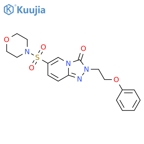 6-(morpholine-4-sulfonyl)-2-(2-phenoxyethyl)-2H,3H-1,2,4triazolo4,3-apyridin-3-one structure