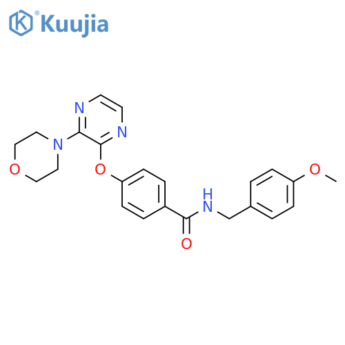 N-[(4-methoxyphenyl)methyl]-4-{[3-(morpholin-4-yl)pyrazin-2-yl]oxy}benzamide structure