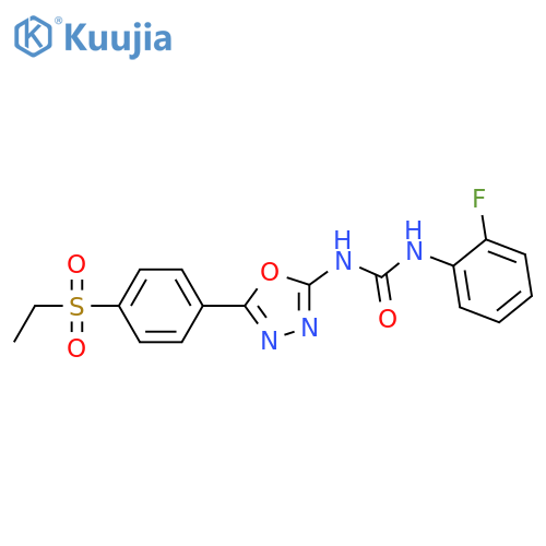3-{5-4-(ethanesulfonyl)phenyl-1,3,4-oxadiazol-2-yl}-1-(2-fluorophenyl)urea structure