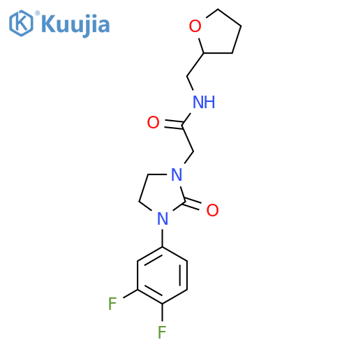 2-3-(3,4-difluorophenyl)-2-oxoimidazolidin-1-yl-N-(oxolan-2-yl)methylacetamide structure