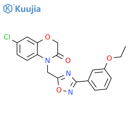 7-chloro-4-{[3-(3-ethoxyphenyl)-1,2,4-oxadiazol-5-yl]methyl}-3,4-dihydro-2H-1,4-benzoxazin-3-one structure