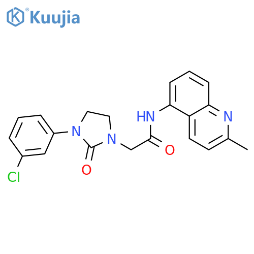2-3-(3-chlorophenyl)-2-oxoimidazolidin-1-yl-N-(2-methylquinolin-5-yl)acetamide structure