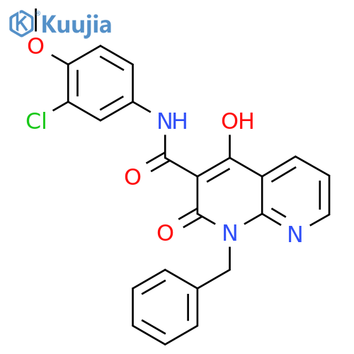 1-benzyl-N-(3-chloro-4-methoxyphenyl)-4-hydroxy-2-oxo-1,2-dihydro-1,8-naphthyridine-3-carboxamide structure