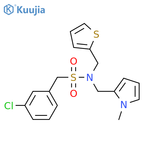 1-(3-chlorophenyl)-N-(1-methyl-1H-pyrrol-2-yl)methyl-N-(thiophen-2-yl)methylmethanesulfonamide structure