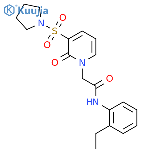 N-(2-ethylphenyl)-2-2-oxo-3-(pyrrolidine-1-sulfonyl)-1,2-dihydropyridin-1-ylacetamide structure