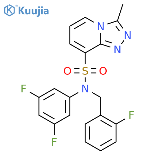 N-(3,5-difluorophenyl)-N-(2-fluorophenyl)methyl-3-methyl-1,2,4triazolo4,3-apyridine-8-sulfonamide structure