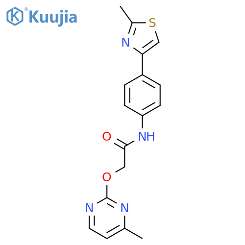 N-4-(2-methyl-1,3-thiazol-4-yl)phenyl-2-(4-methylpyrimidin-2-yl)oxyacetamide structure