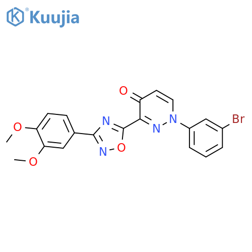 1-(3-bromophenyl)-3-[3-(3,4-dimethoxyphenyl)-1,2,4-oxadiazol-5-yl]-1,4-dihydropyridazin-4-one structure