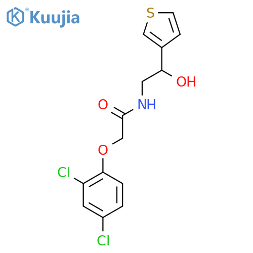 2-(2,4-dichlorophenoxy)-N-2-hydroxy-2-(thiophen-3-yl)ethylacetamide structure