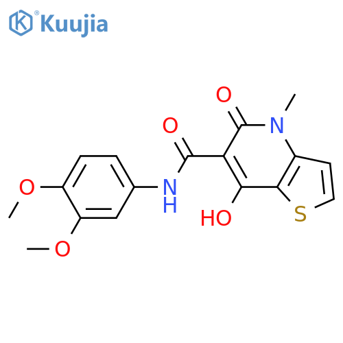 N-(3,4-dimethoxyphenyl)-7-hydroxy-4-methyl-5-oxo-4H,5H-thieno3,2-bpyridine-6-carboxamide structure