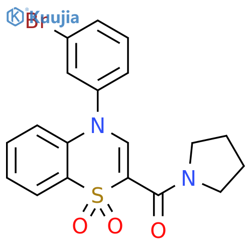4-(3-bromophenyl)-2-(pyrrolidine-1-carbonyl)-4H-1lambda6,4-benzothiazine-1,1-dione structure