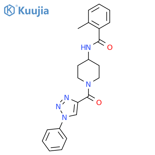 2-methyl-N-1-(1-phenyl-1H-1,2,3-triazole-4-carbonyl)piperidin-4-ylbenzamide structure