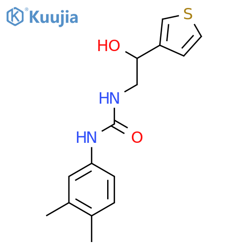 1-(3,4-dimethylphenyl)-3-2-hydroxy-2-(thiophen-3-yl)ethylurea structure