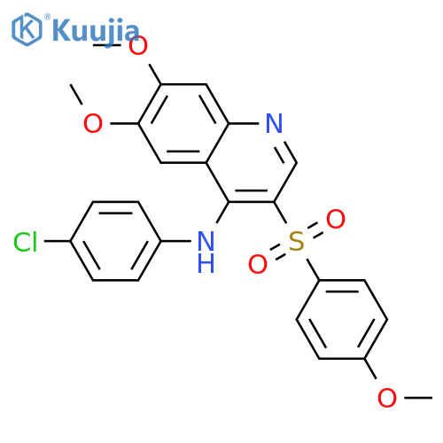 N-(4-chlorophenyl)-6,7-dimethoxy-3-(4-methoxybenzenesulfonyl)quinolin-4-amine structure
