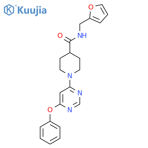 N-(furan-2-yl)methyl-1-(6-phenoxypyrimidin-4-yl)piperidine-4-carboxamide structure