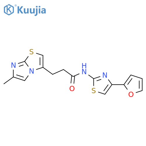 N-[4-(furan-2-yl)-1,3-thiazol-2-yl]-3-{6-methylimidazo[2,1-b][1,3]thiazol-3-yl}propanamide structure