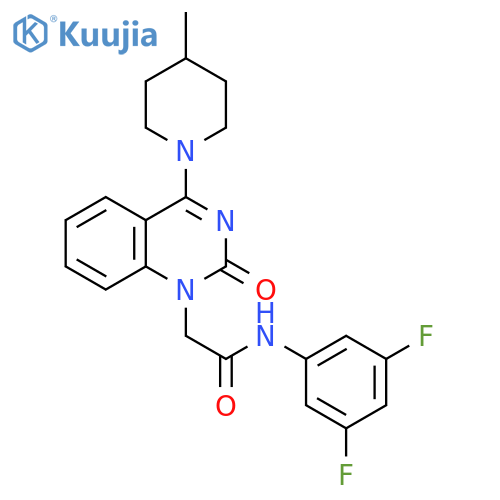 N-(3,5-difluorophenyl)-2-[4-(4-methylpiperidin-1-yl)-2-oxo-1,2-dihydroquinazolin-1-yl]acetamide structure