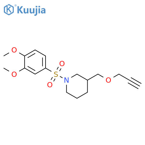 1-(3,4-dimethoxybenzenesulfonyl)-3-(prop-2-yn-1-yloxy)methylpiperidine structure