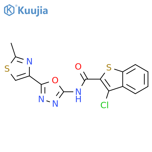 3-chloro-N-5-(2-methyl-1,3-thiazol-4-yl)-1,3,4-oxadiazol-2-yl-1-benzothiophene-2-carboxamide structure