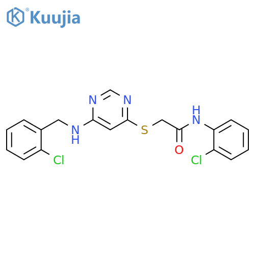 N-(2-chlorophenyl)-2-[(6-{[(2-chlorophenyl)methyl]amino}pyrimidin-4-yl)sulfanyl]acetamide structure
