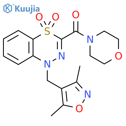 1-[(3,5-dimethyl-1,2-oxazol-4-yl)methyl]-3-(morpholine-4-carbonyl)-1H-4lambda6,1,2-benzothiadiazine-4,4-dione structure